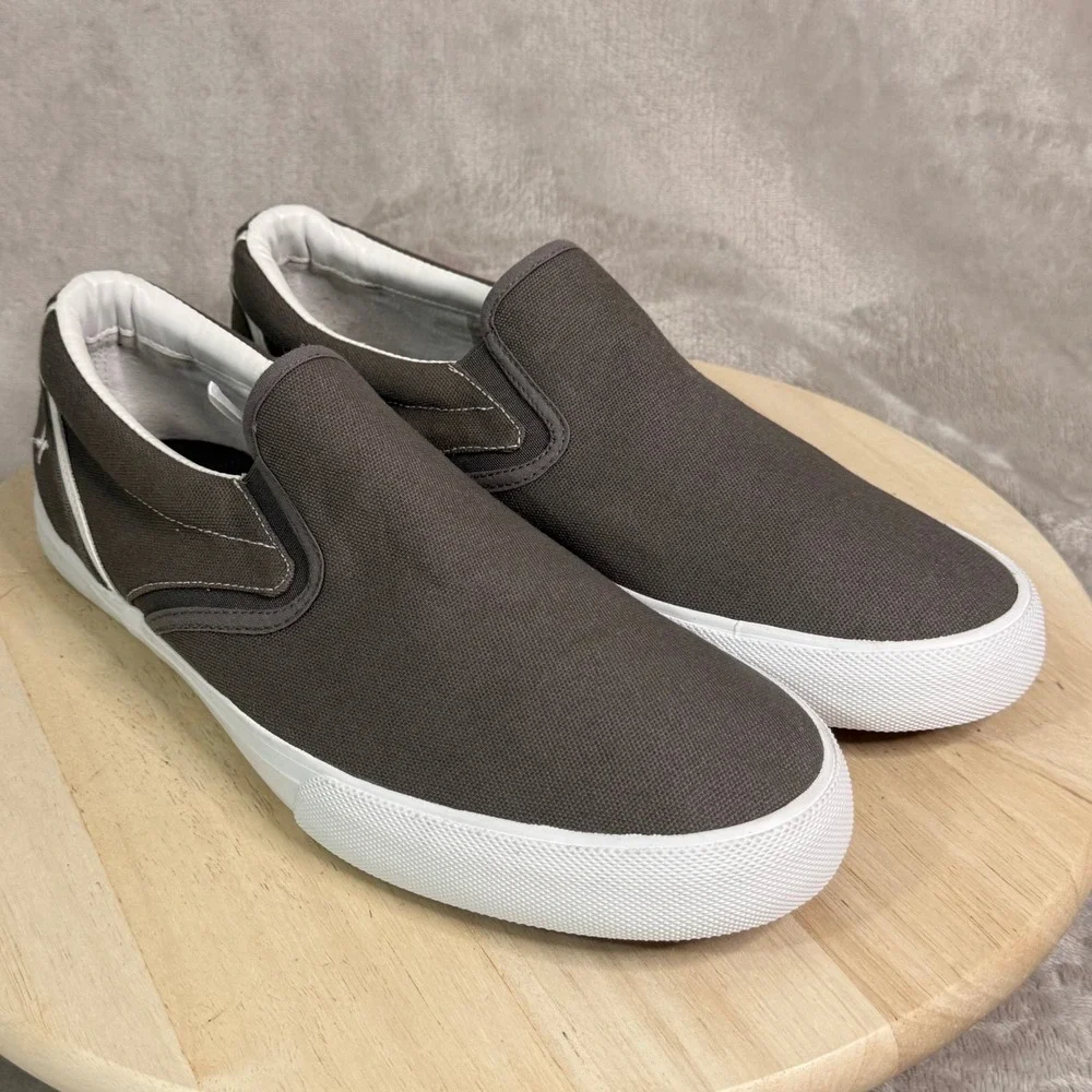 Hurley Arlo Slip Mens Shoes Sz. 12 Charcoal Grey Canvas Slip On Sneakers 1566106